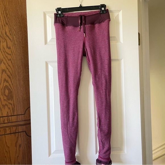 Lululemon Dance studio Leggings High Waist Lined Athletic Running Burgundy Red 4 - Picture 4 of 15
